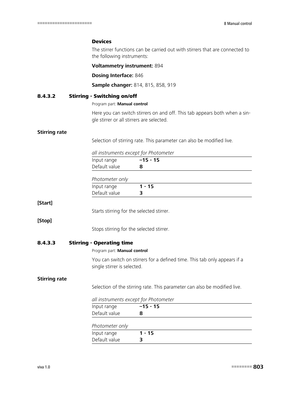 2 stirring - switching on/off, 3 stirring - operating time | Metrohm viva 1.0 Manual User Manual | Page 815 / 898