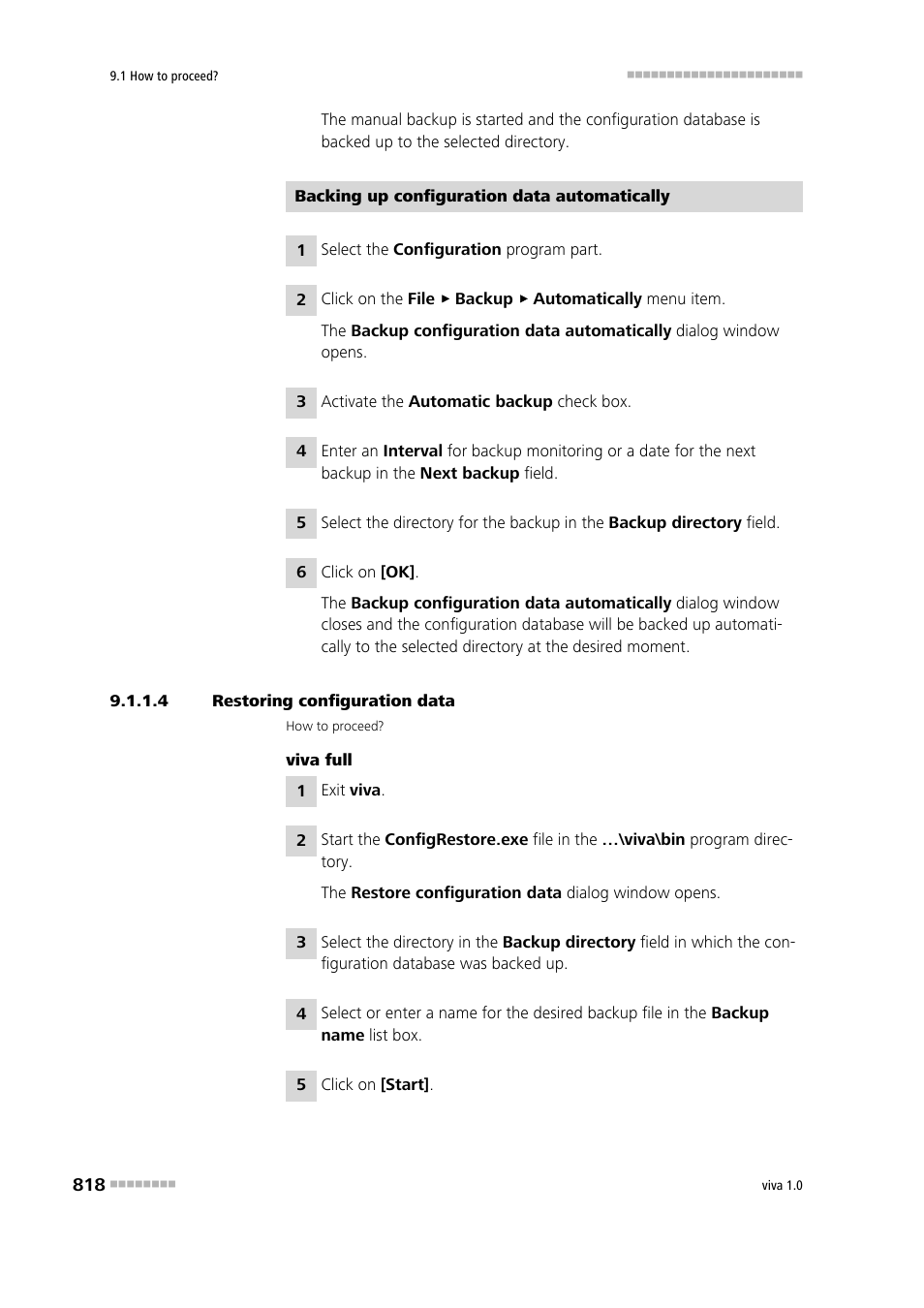 4 restoring configuration data | Metrohm viva 1.0 Manual User Manual | Page 830 / 898