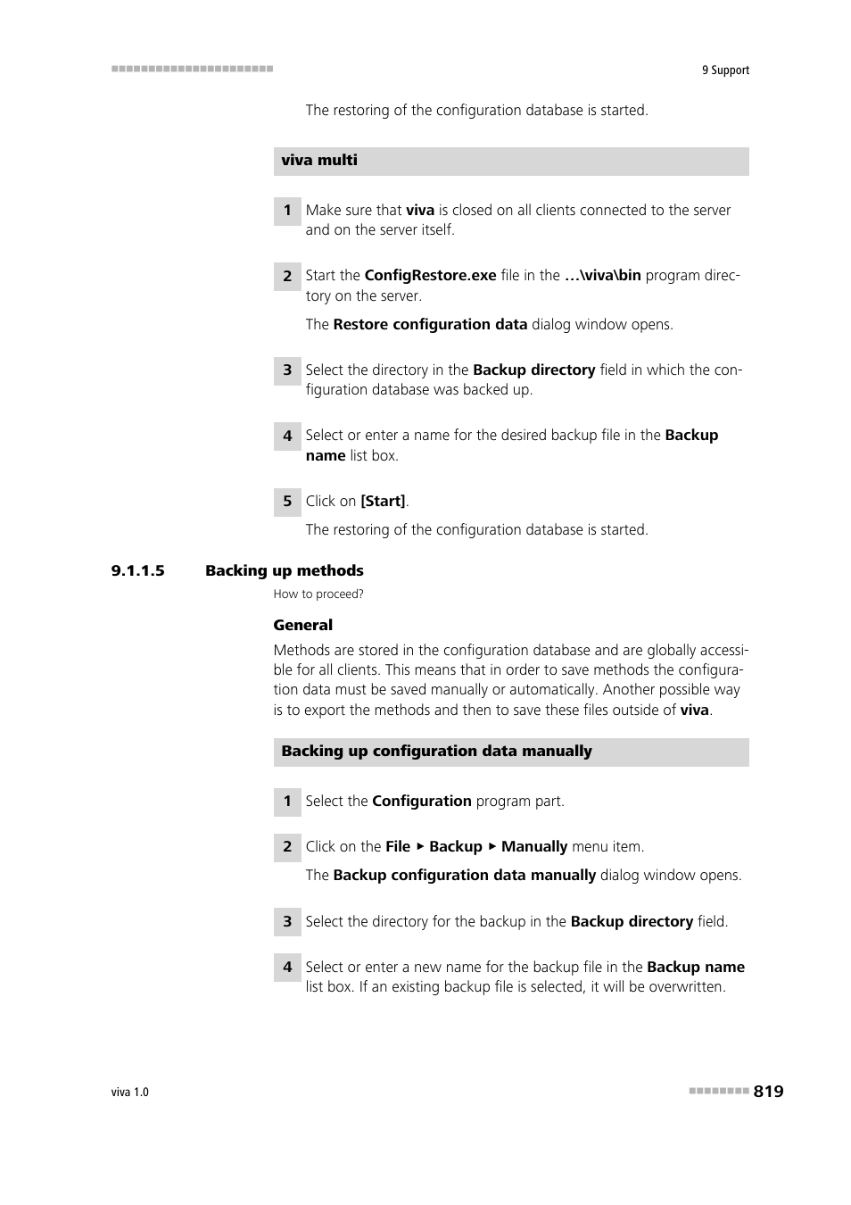 5 backing up methods | Metrohm viva 1.0 Manual User Manual | Page 831 / 898