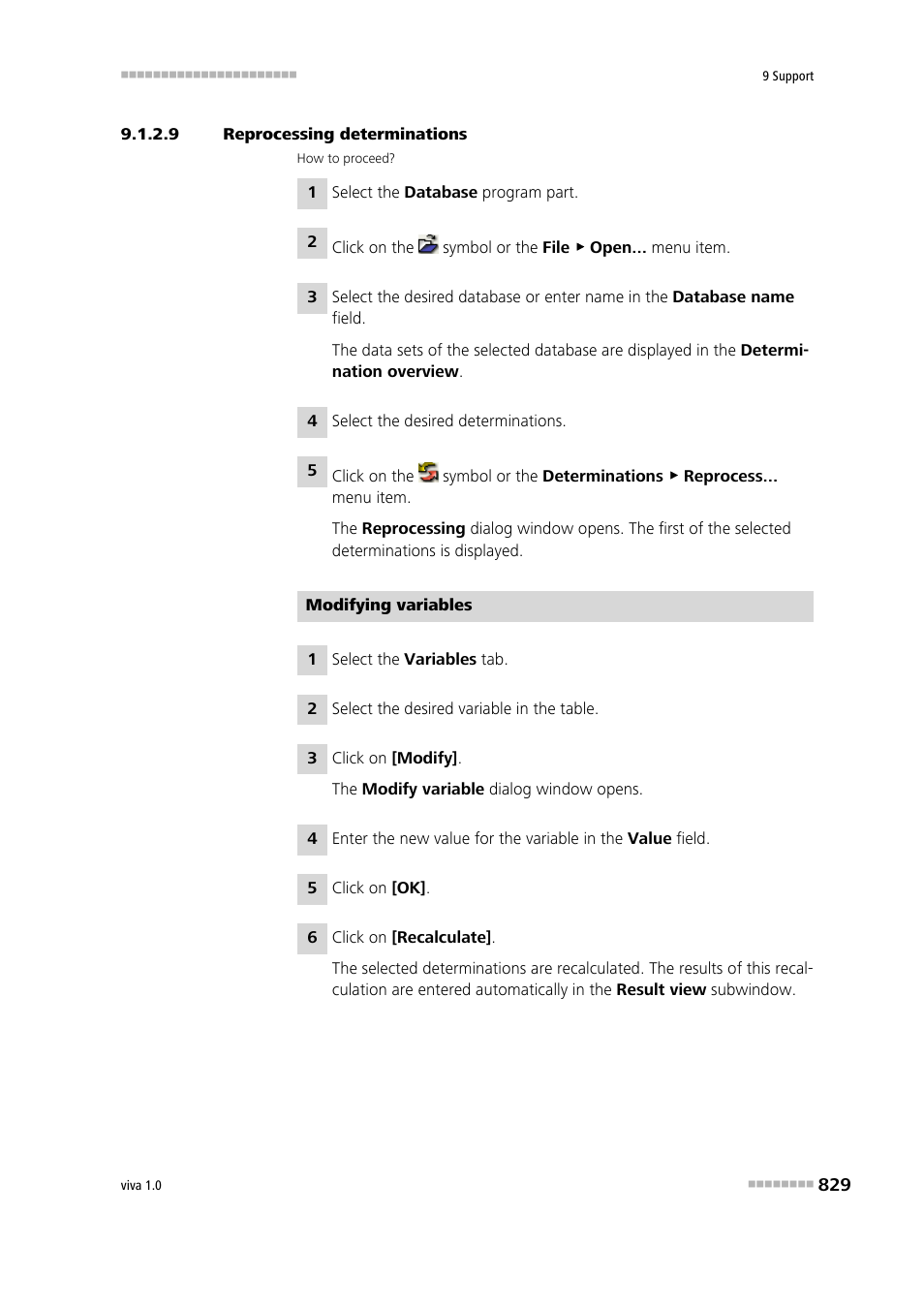 9 reprocessing determinations | Metrohm viva 1.0 Manual User Manual | Page 841 / 898