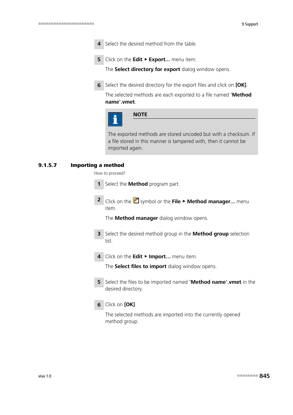 7 importing a method | Metrohm viva 1.0 Manual User Manual | Page 857 / 898
