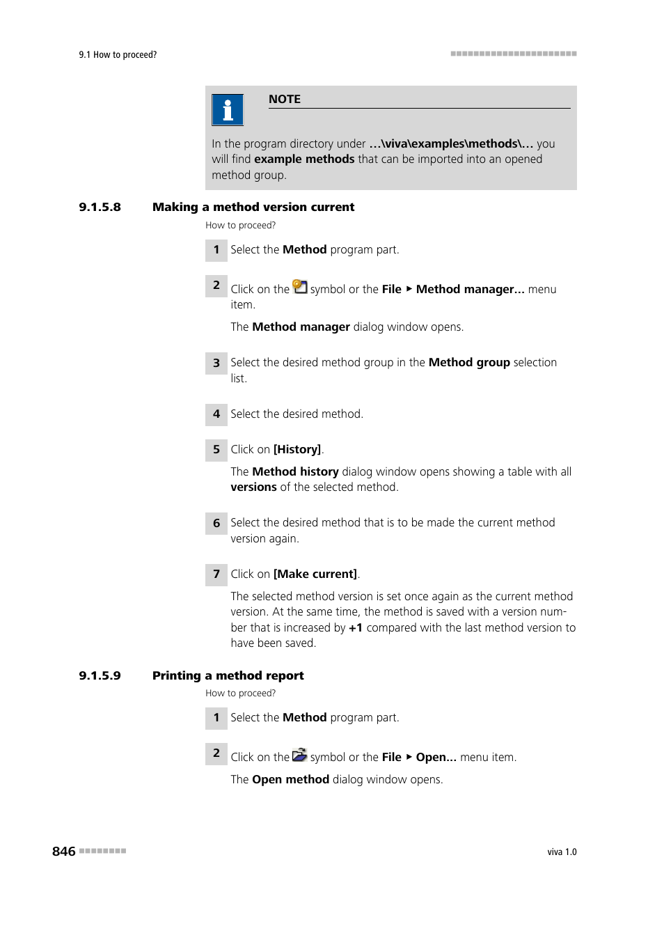 8 making a method version current, 9 printing a method report | Metrohm viva 1.0 Manual User Manual | Page 858 / 898