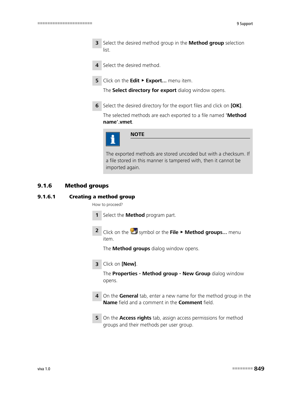 6 method groups, 1 creating a method group, Method groups | Metrohm viva 1.0 Manual User Manual | Page 861 / 898