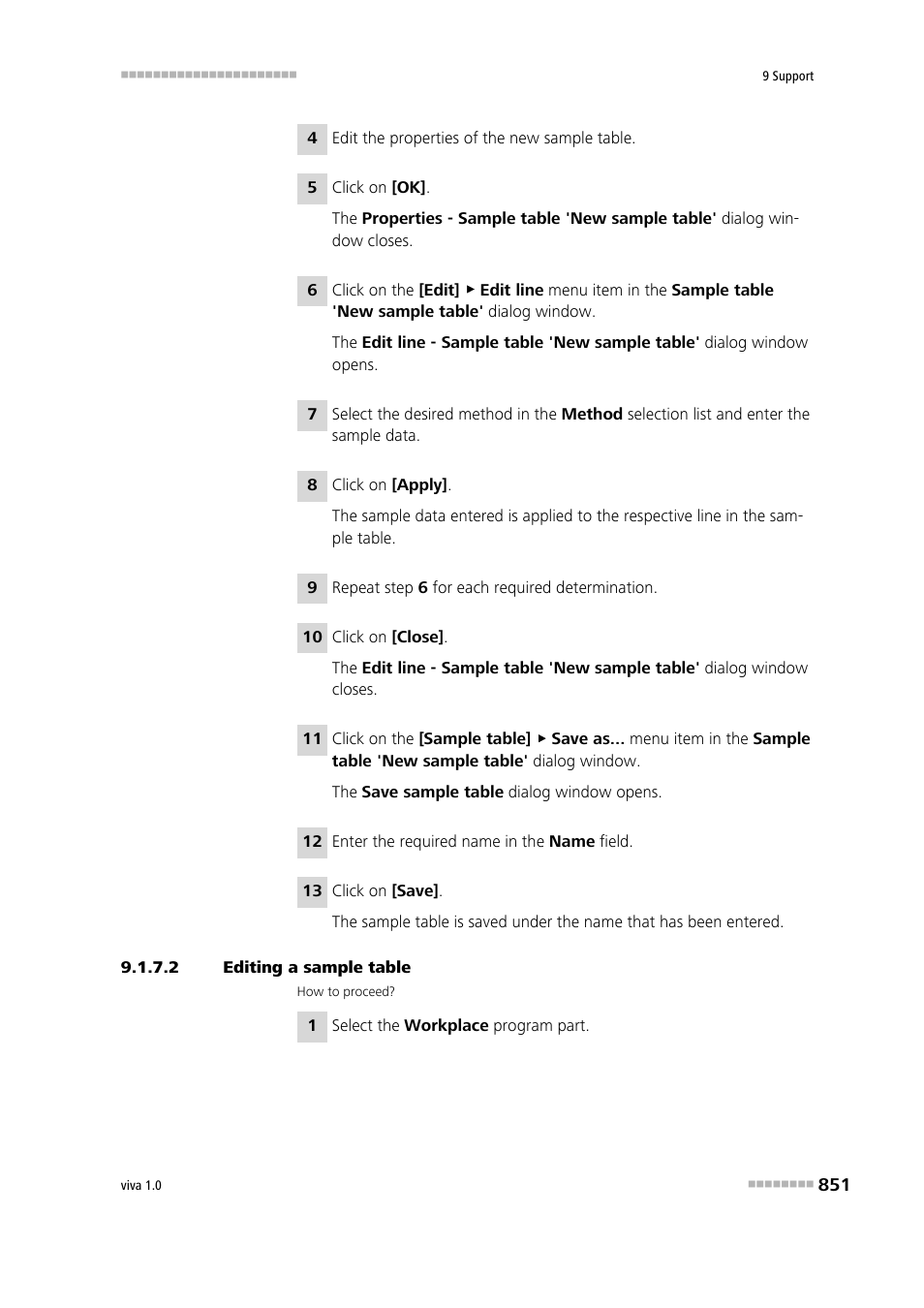 2 editing a sample table | Metrohm viva 1.0 Manual User Manual | Page 863 / 898
