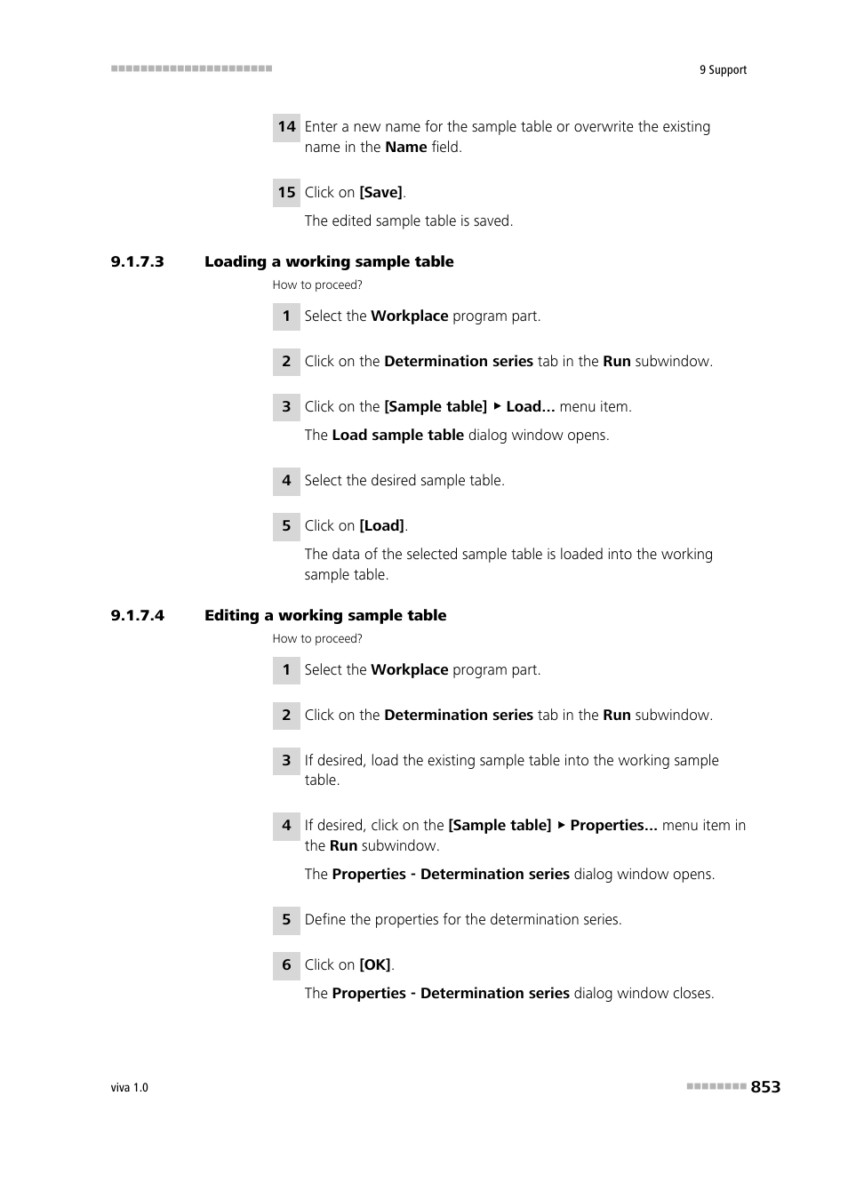 3 loading a working sample table, 4 editing a working sample table | Metrohm viva 1.0 Manual User Manual | Page 865 / 898