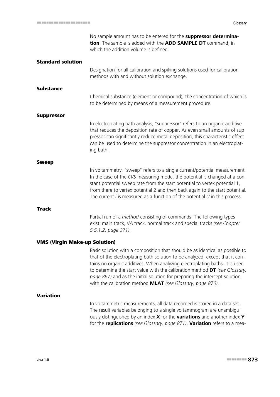 Sup- pressor, Substances are calculated from raw data, Vms and suppressor | See track, Ment. a method consists of tracks | Metrohm viva 1.0 Manual User Manual | Page 885 / 898