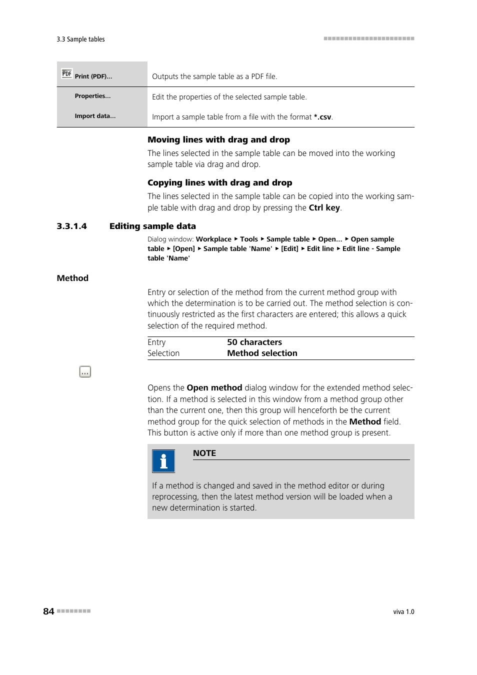 4 editing sample data, Editing sample data | Metrohm viva 1.0 Manual User Manual | Page 96 / 898