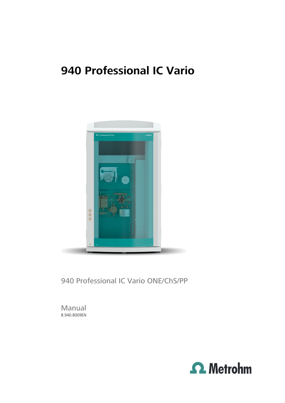 Metrohm 940 Professional IC Vario ONE/ChS/PP User Manual | 120 pages