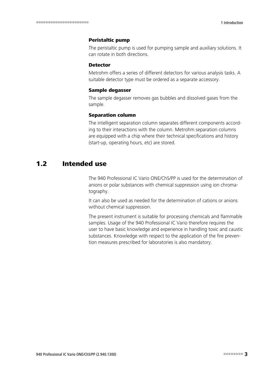 2 intended use, Intended use | Metrohm 940 Professional IC Vario ONE/ChS/PP User Manual | Page 11 / 120