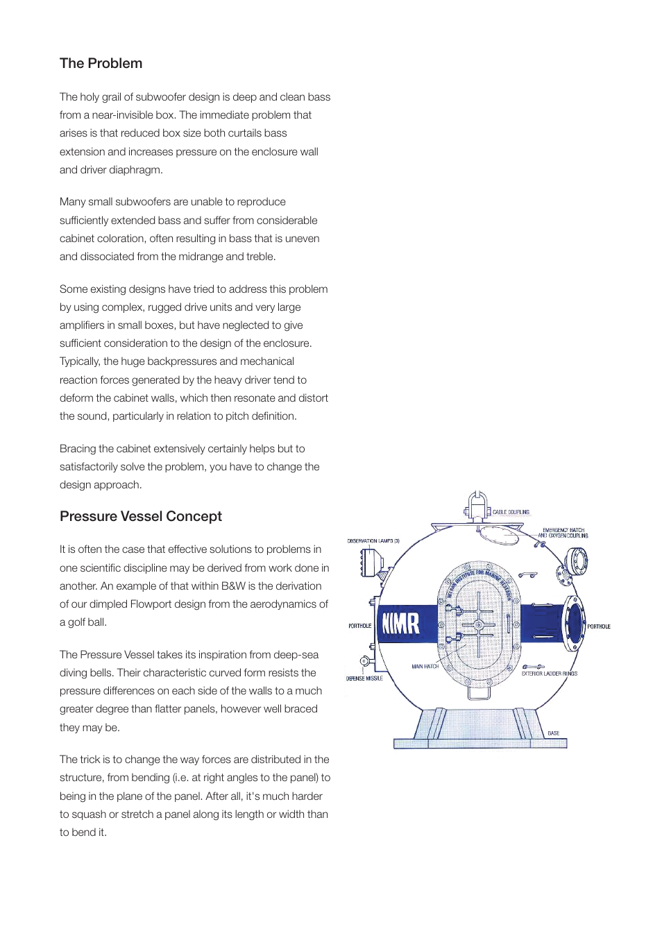 The problem, Pressure vessel concept | Bowers & Wilkins PV1 User Manual | Page 2 / 8