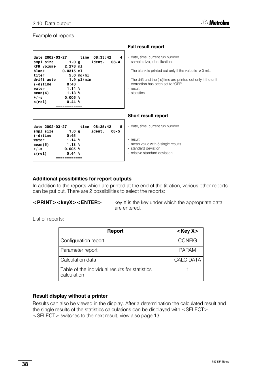 Metrohm 787 KF Titrino User Manual | Page 42 / 83