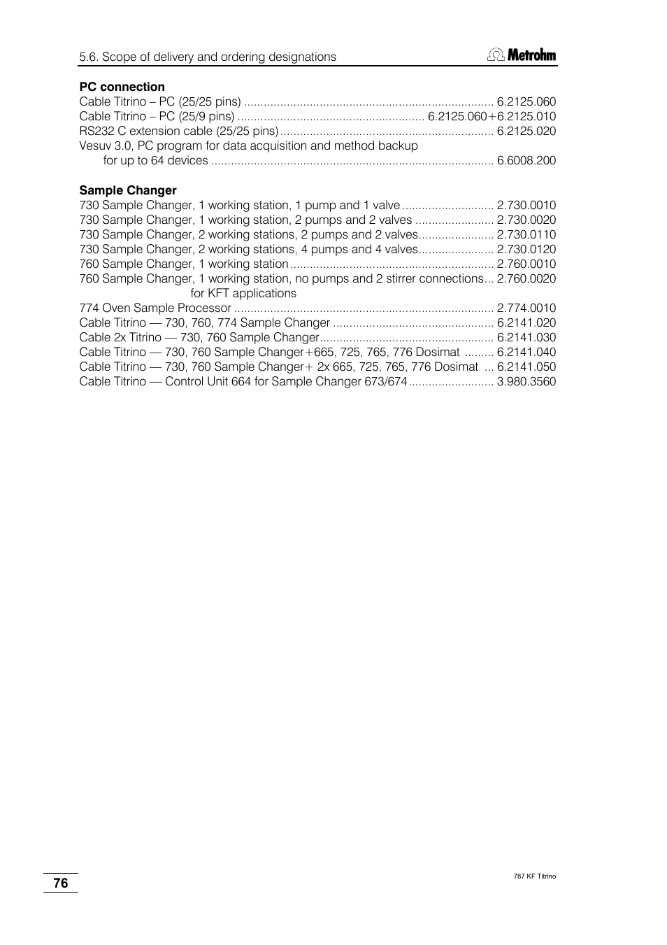 Metrohm 787 KF Titrino User Manual | Page 80 / 83