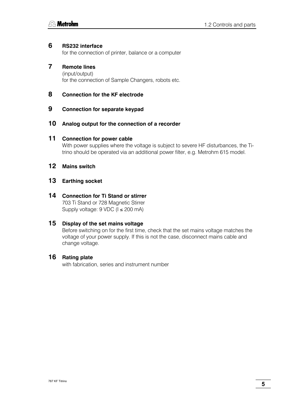 Metrohm 787 KF Titrino User Manual | Page 9 / 83