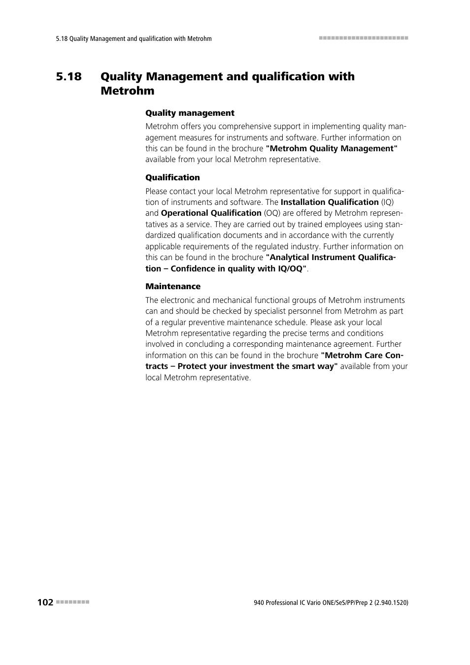 Metrohm 940 Professional IC Vario ONE/SeS/PP/Prep 2 User Manual | Page 112 / 130