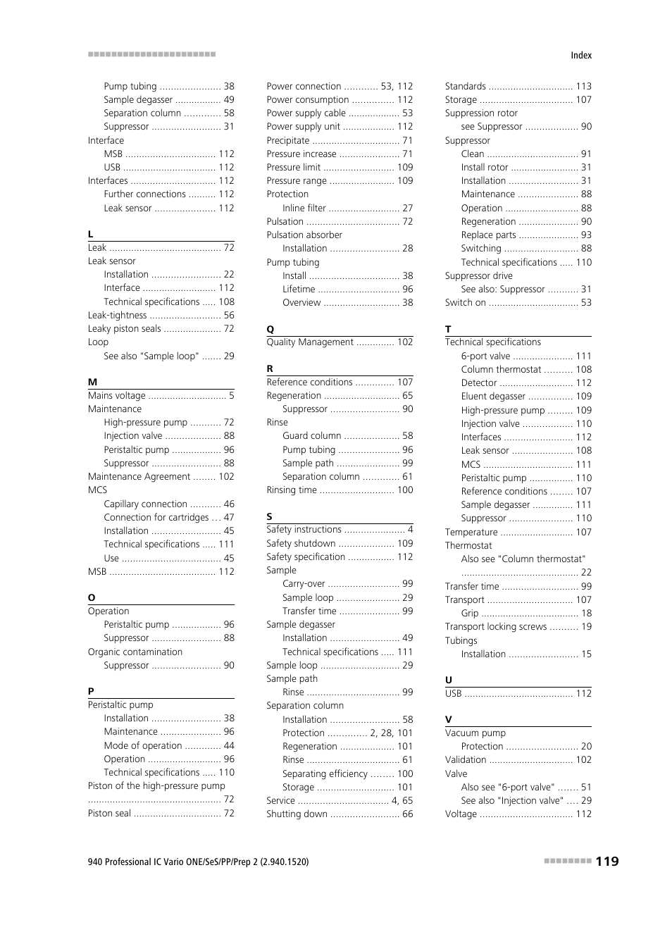 Metrohm 940 Professional IC Vario ONE/SeS/PP/Prep 2 User Manual | Page 129 / 130