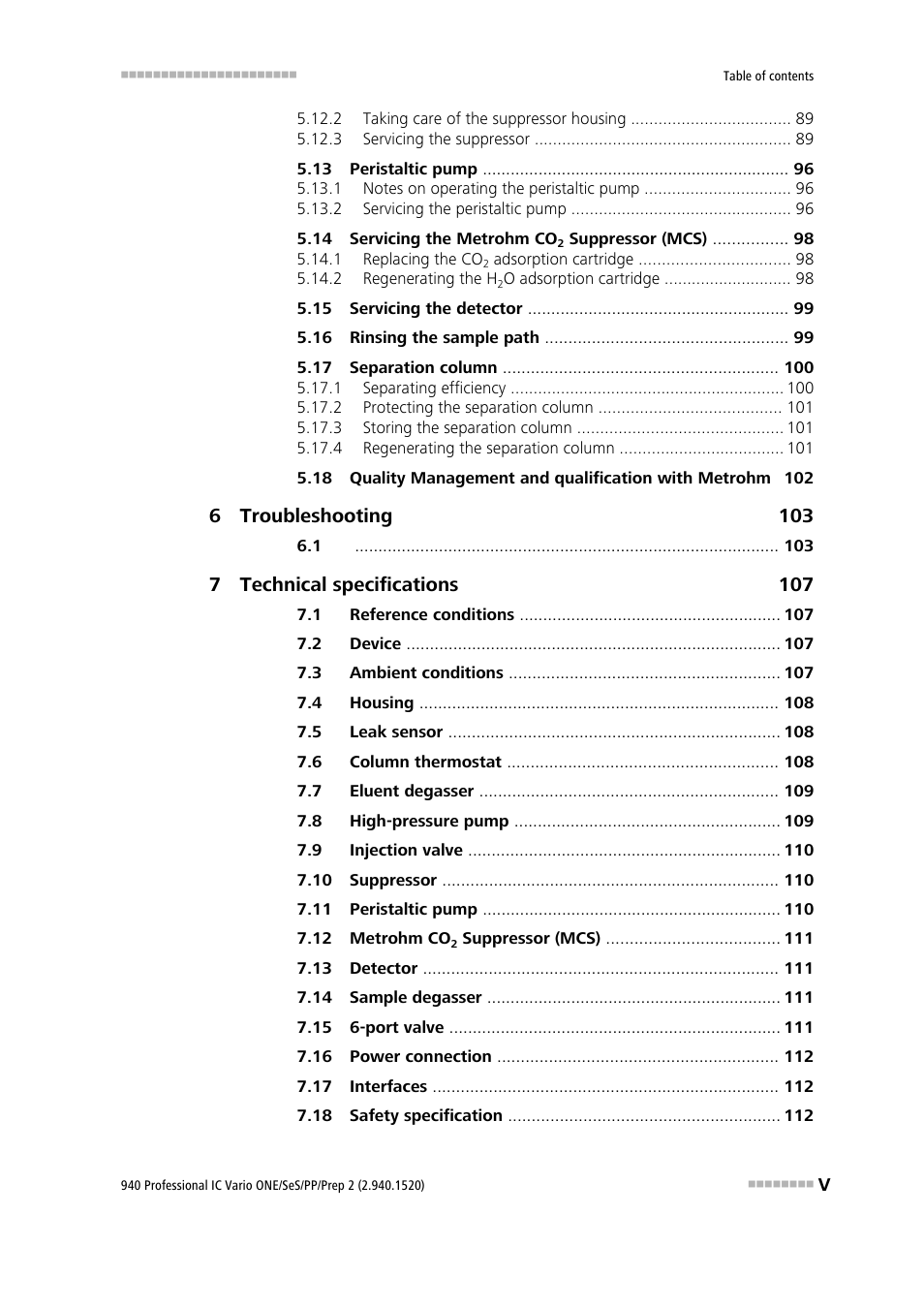 Metrohm 940 Professional IC Vario ONE/SeS/PP/Prep 2 User Manual | Page 7 / 130
