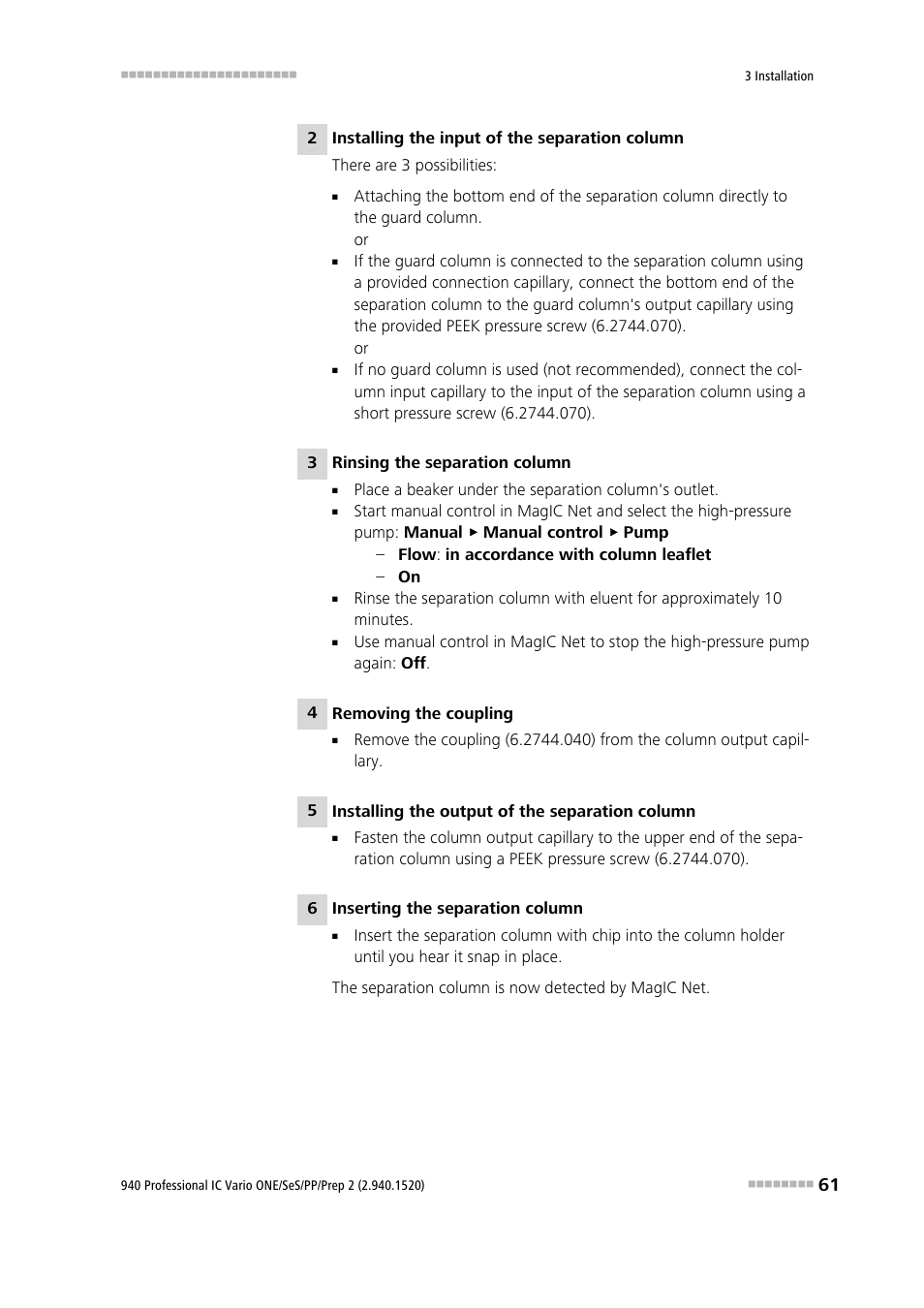 Metrohm 940 Professional IC Vario ONE/SeS/PP/Prep 2 User Manual | Page 71 / 130