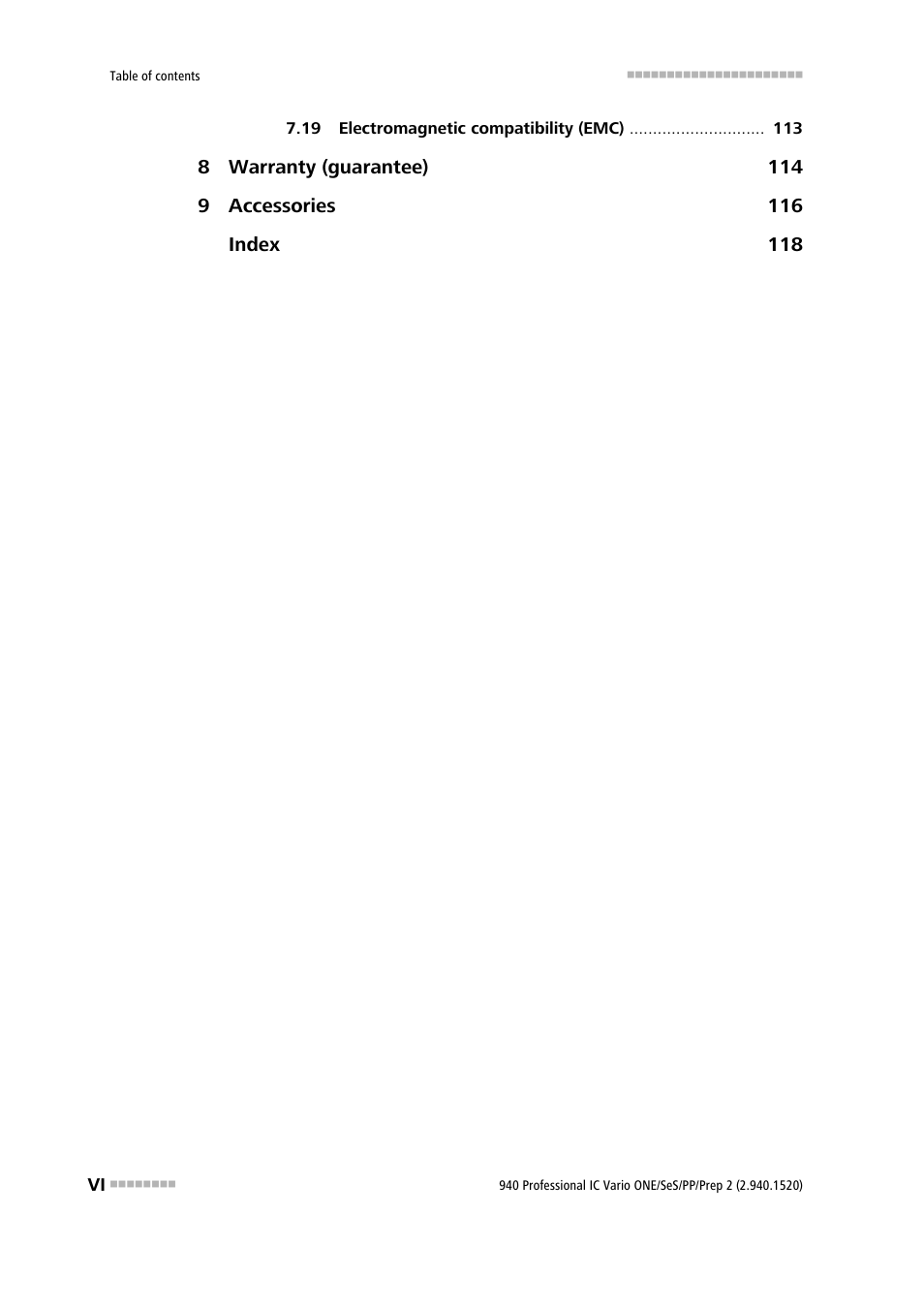 Metrohm 940 Professional IC Vario ONE/SeS/PP/Prep 2 User Manual | Page 8 / 130
