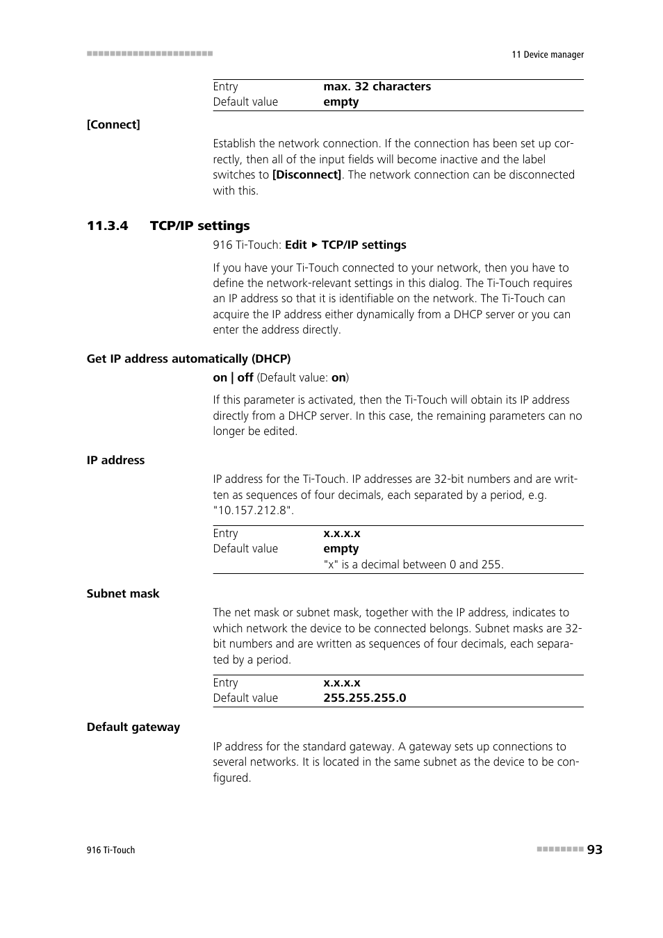 4 tcp/ip settings, Tcp/ip settings | Metrohm 916 Ti-Touch User Manual | Page 109 / 459