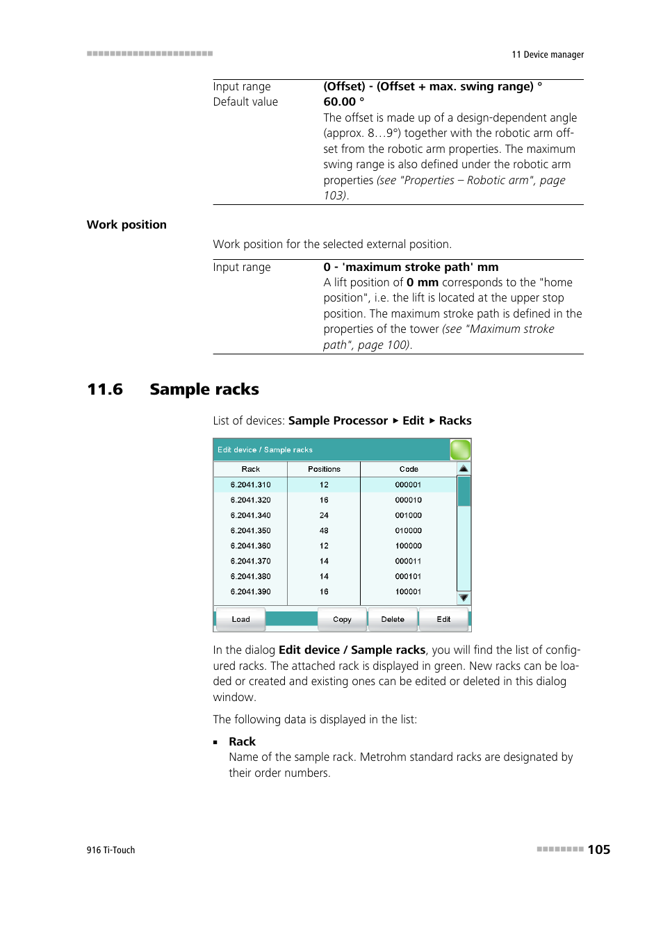 6 sample racks | Metrohm 916 Ti-Touch User Manual | Page 121 / 459