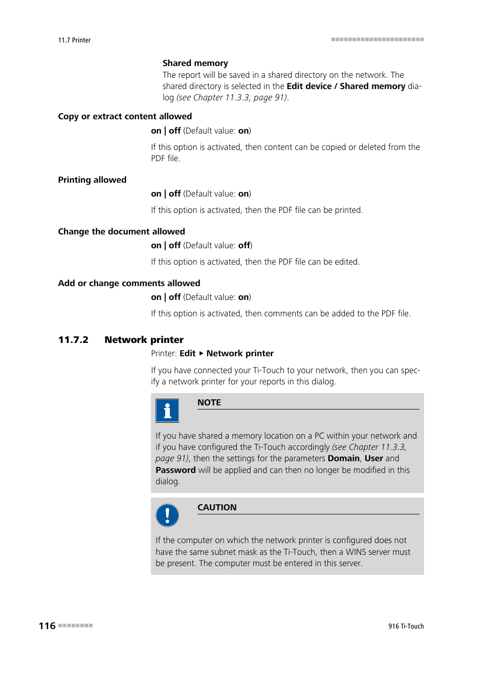 2 network printer, Network printer | Metrohm 916 Ti-Touch User Manual | Page 132 / 459