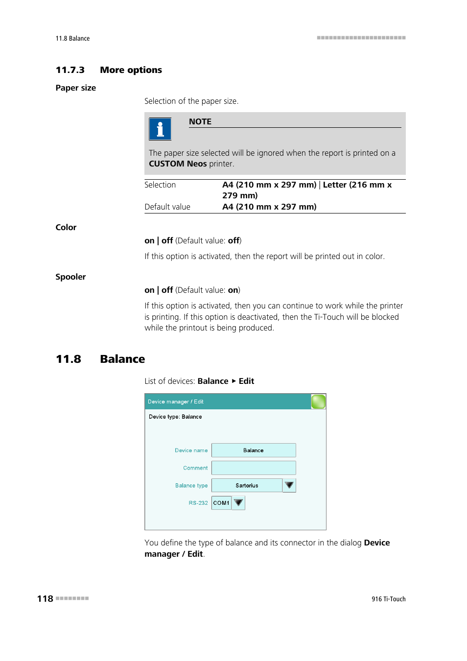 3 more options, 8 balance, More options | Metrohm 916 Ti-Touch User Manual | Page 134 / 459