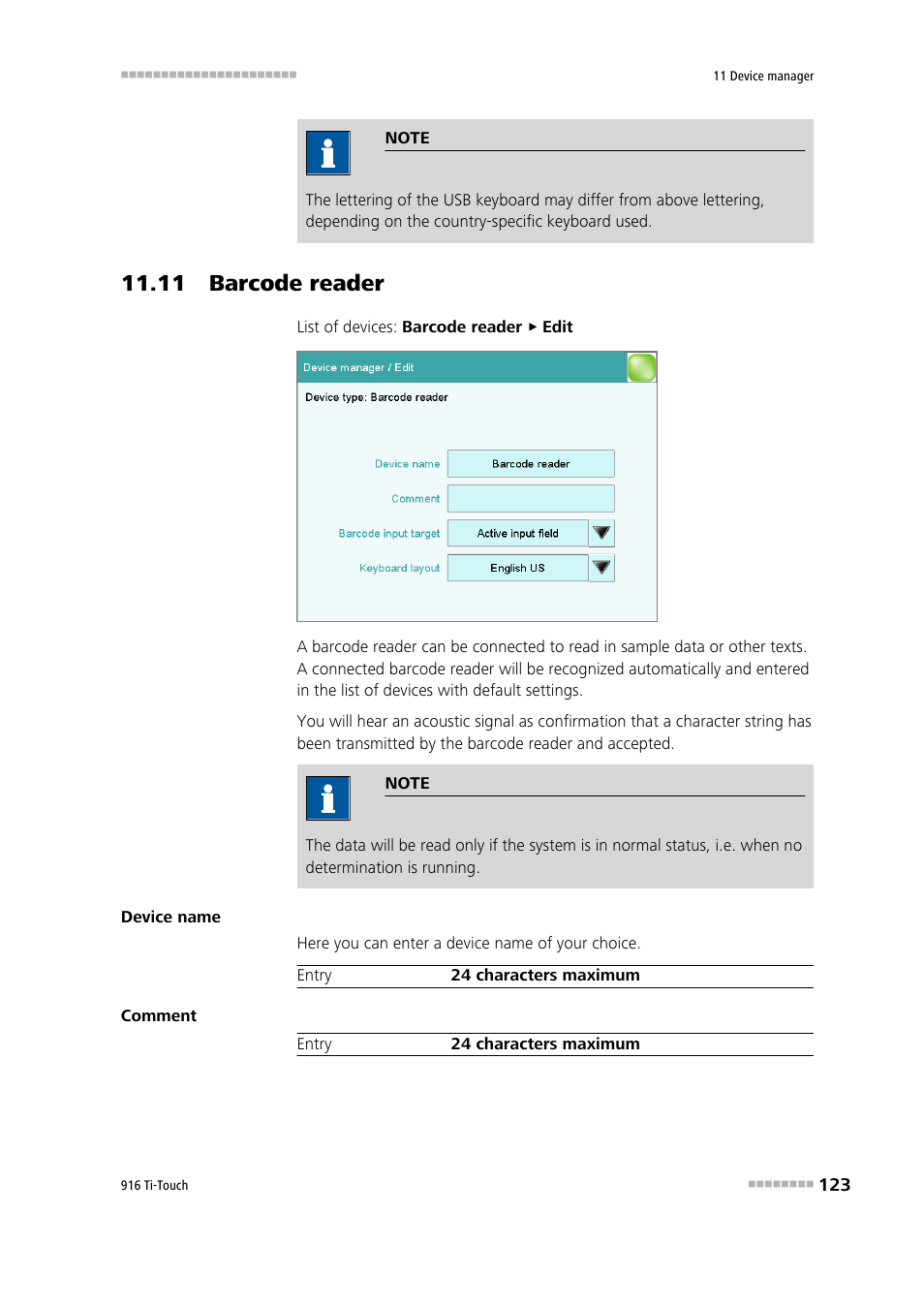 11 barcode reader | Metrohm 916 Ti-Touch User Manual | Page 139 / 459