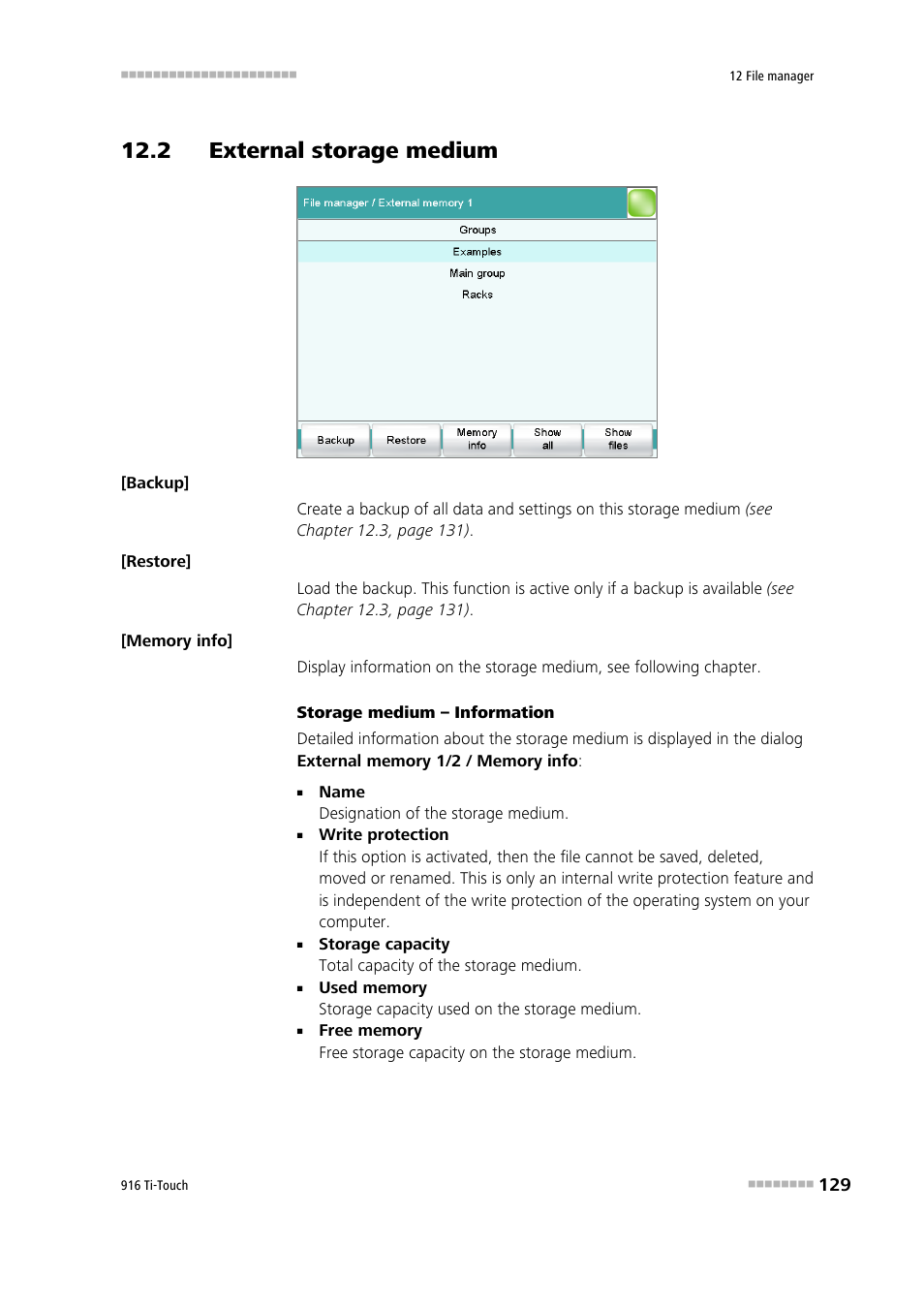 2 external storage medium | Metrohm 916 Ti-Touch User Manual | Page 145 / 459