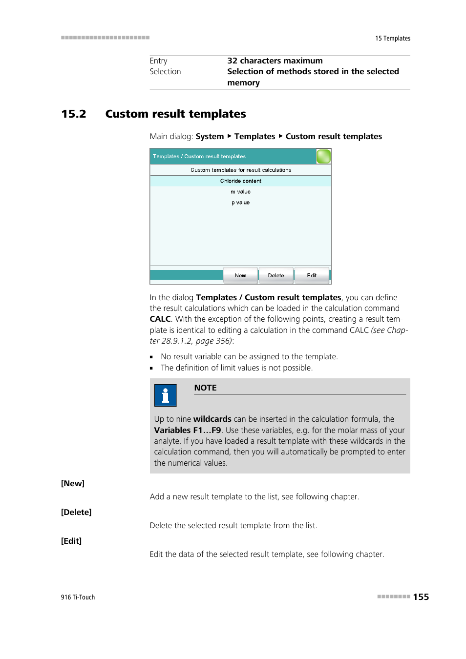 2 custom result templates | Metrohm 916 Ti-Touch User Manual | Page 171 / 459