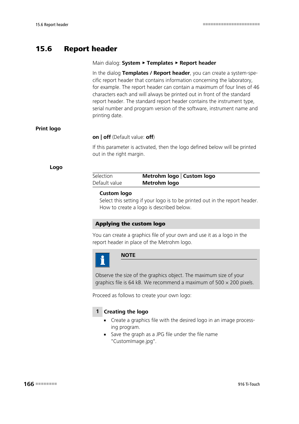 6 report header | Metrohm 916 Ti-Touch User Manual | Page 182 / 459