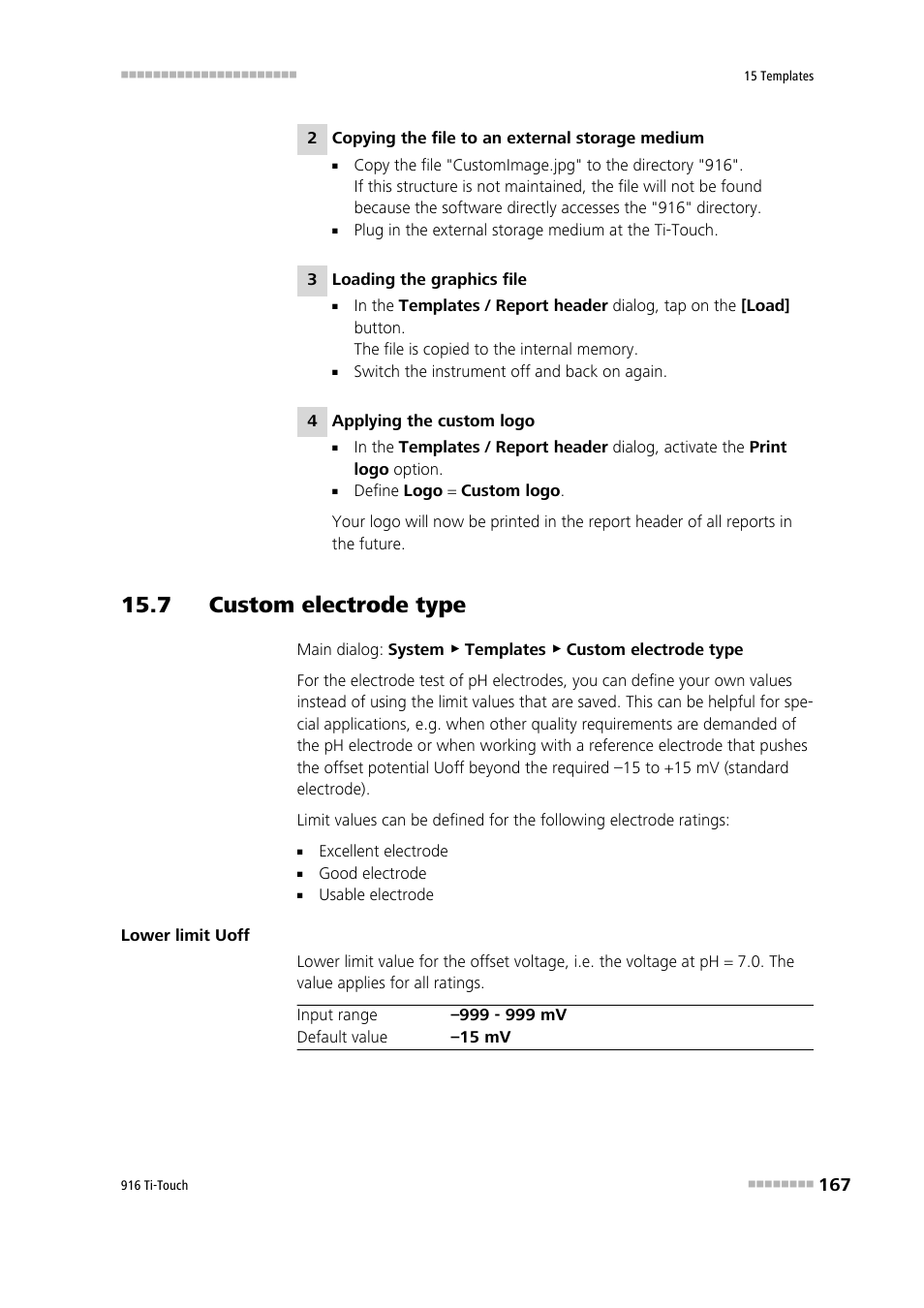 7 custom electrode type | Metrohm 916 Ti-Touch User Manual | Page 183 / 459