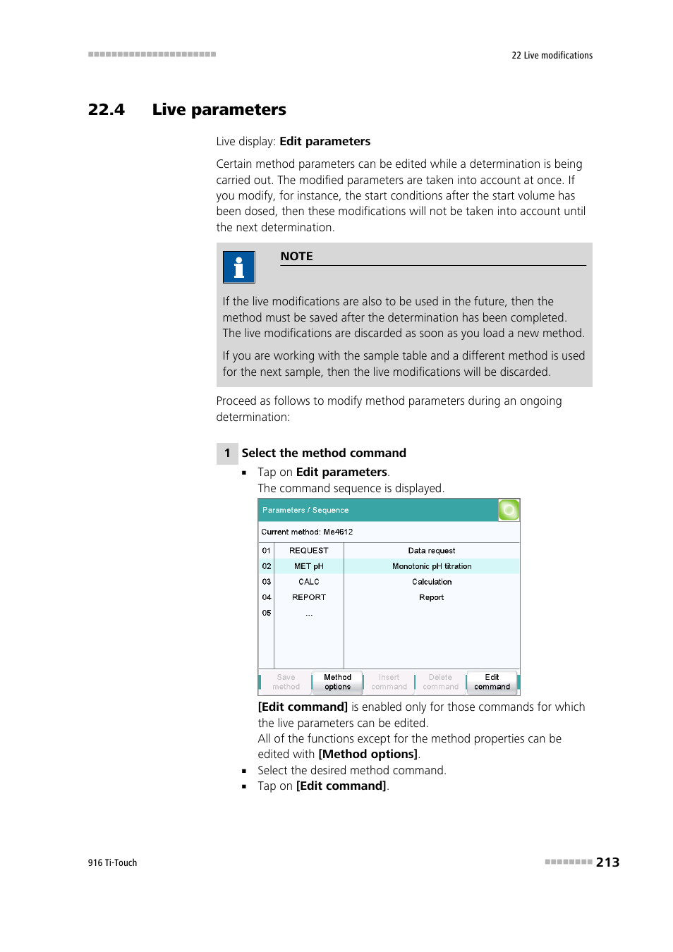 4 live parameters | Metrohm 916 Ti-Touch User Manual | Page 229 / 459