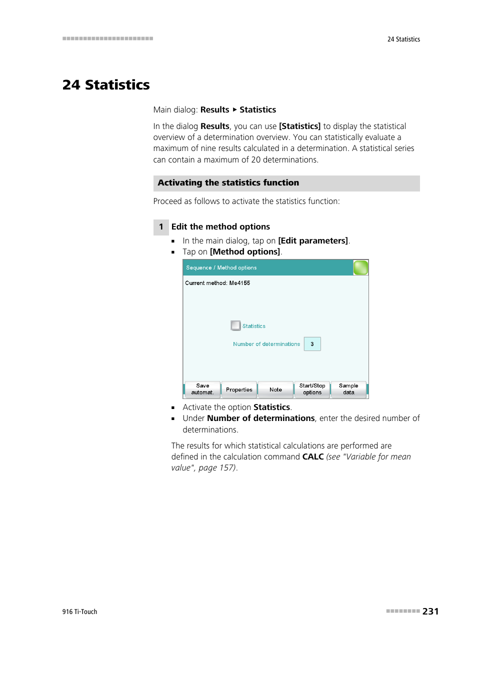 24 statistics | Metrohm 916 Ti-Touch User Manual | Page 247 / 459