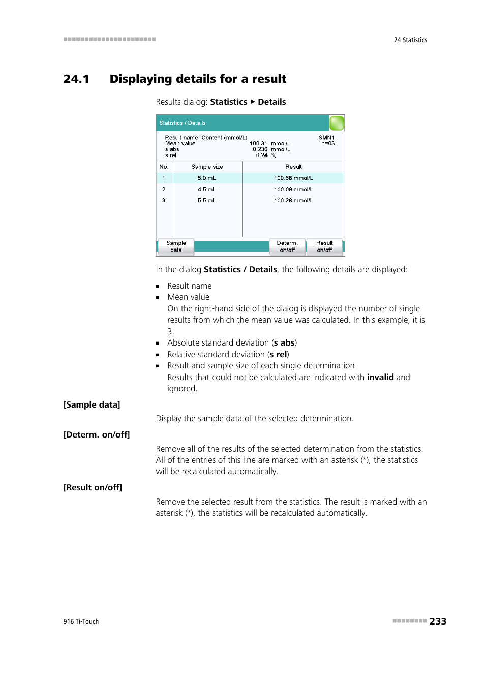 1 displaying details for a result | Metrohm 916 Ti-Touch User Manual | Page 249 / 459