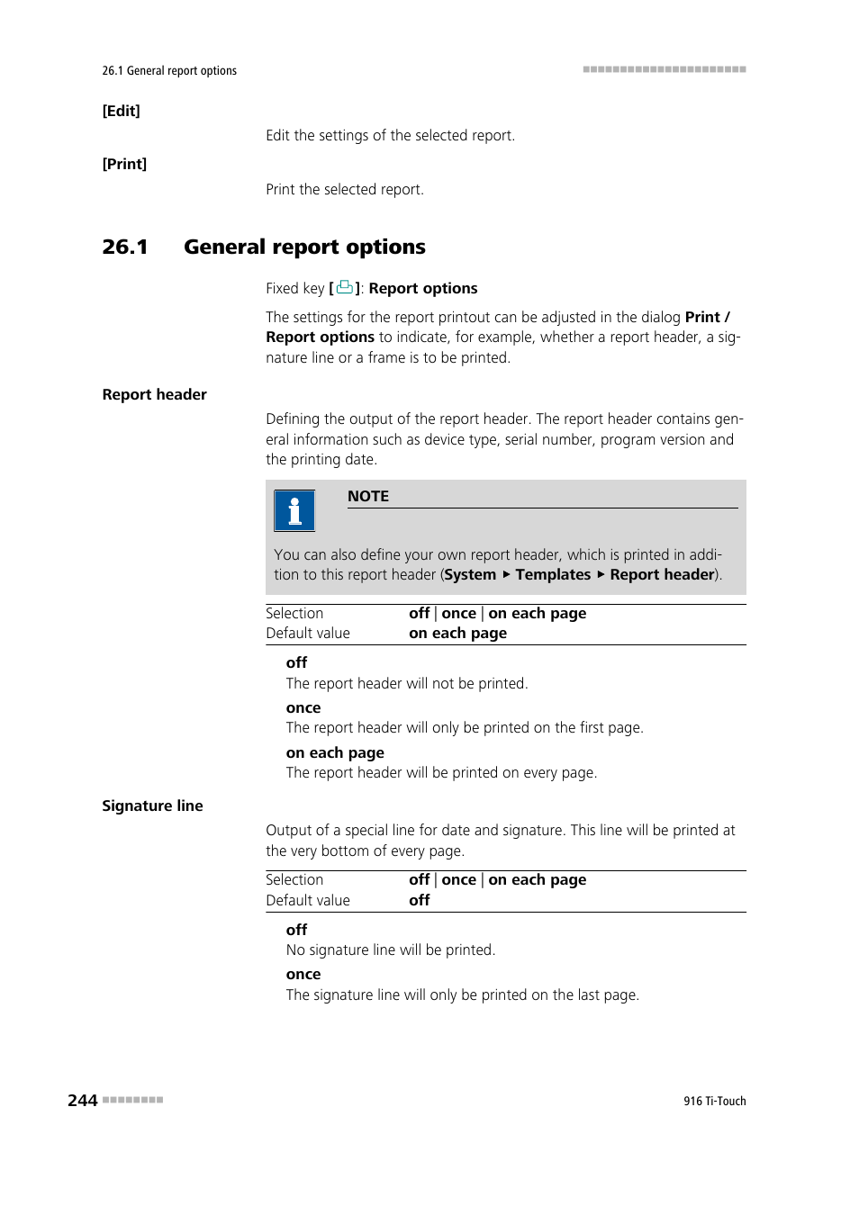 1 general report options | Metrohm 916 Ti-Touch User Manual | Page 260 / 459