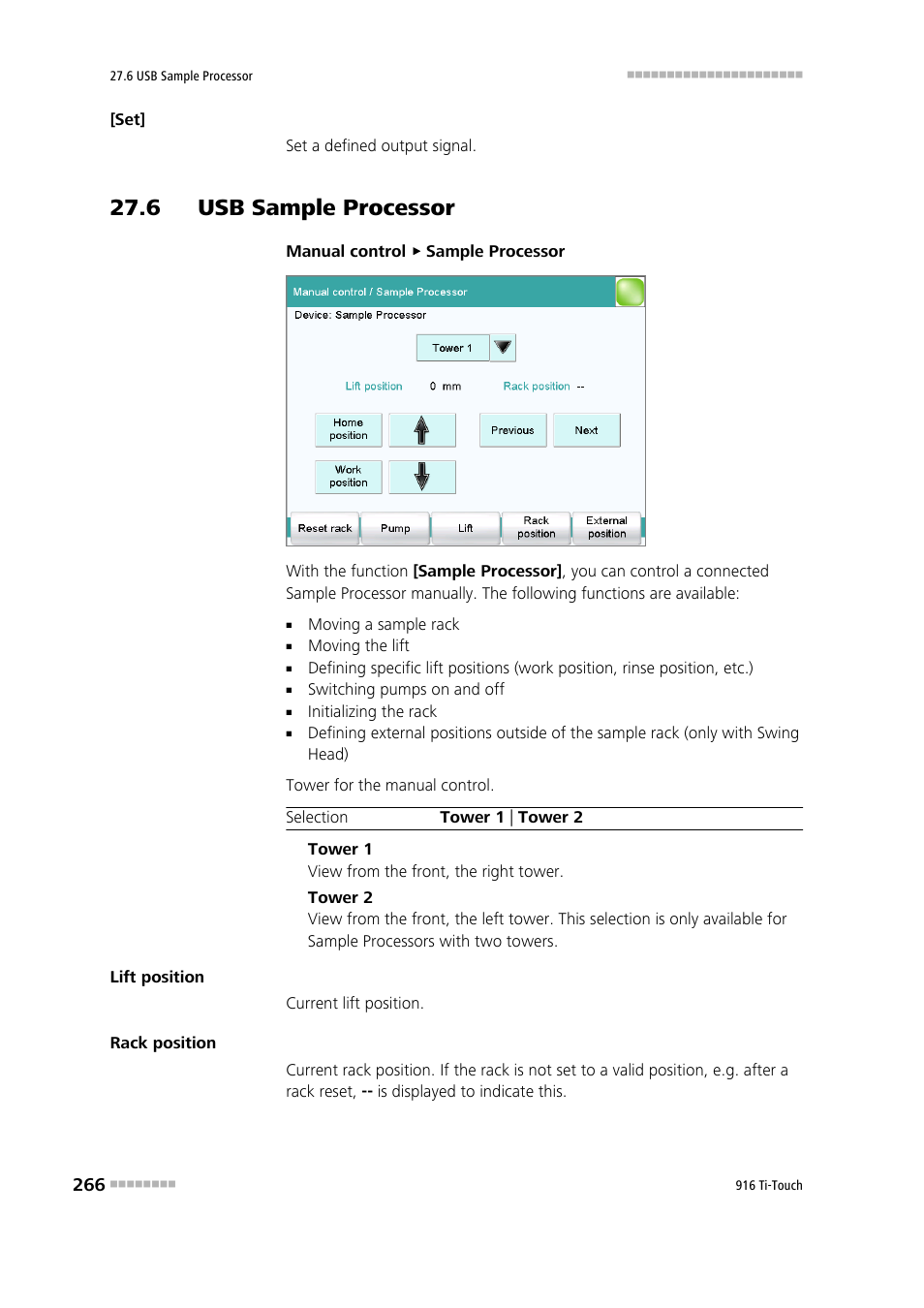 6 usb sample processor | Metrohm 916 Ti-Touch User Manual | Page 282 / 459