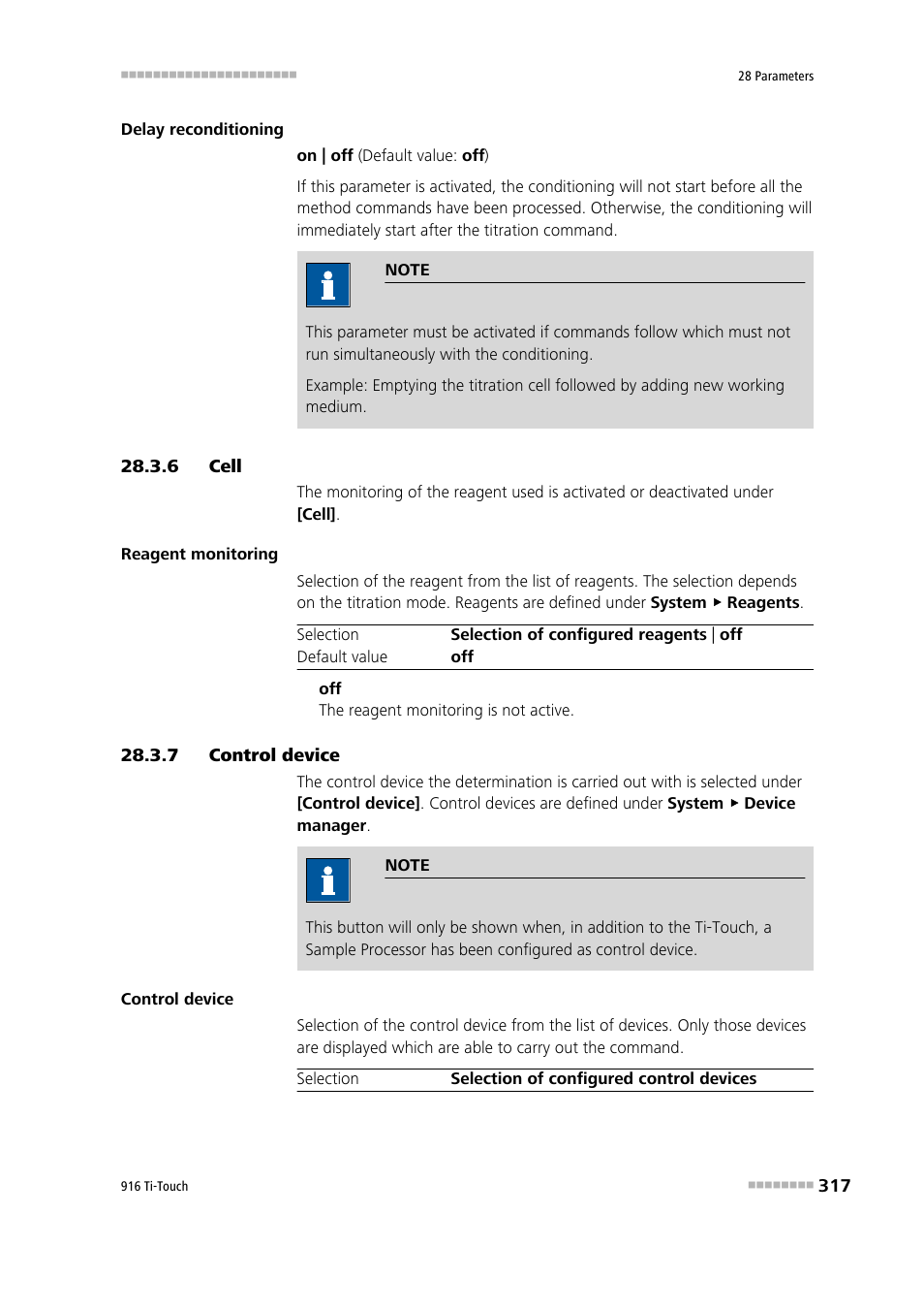 6 cell, 7 control device, Cell | Control device | Metrohm 916 Ti-Touch User Manual | Page 333 / 459