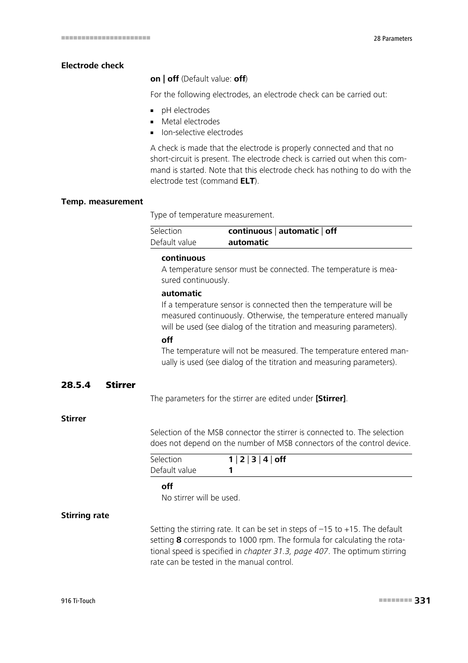 4 stirrer, Stirrer | Metrohm 916 Ti-Touch User Manual | Page 347 / 459