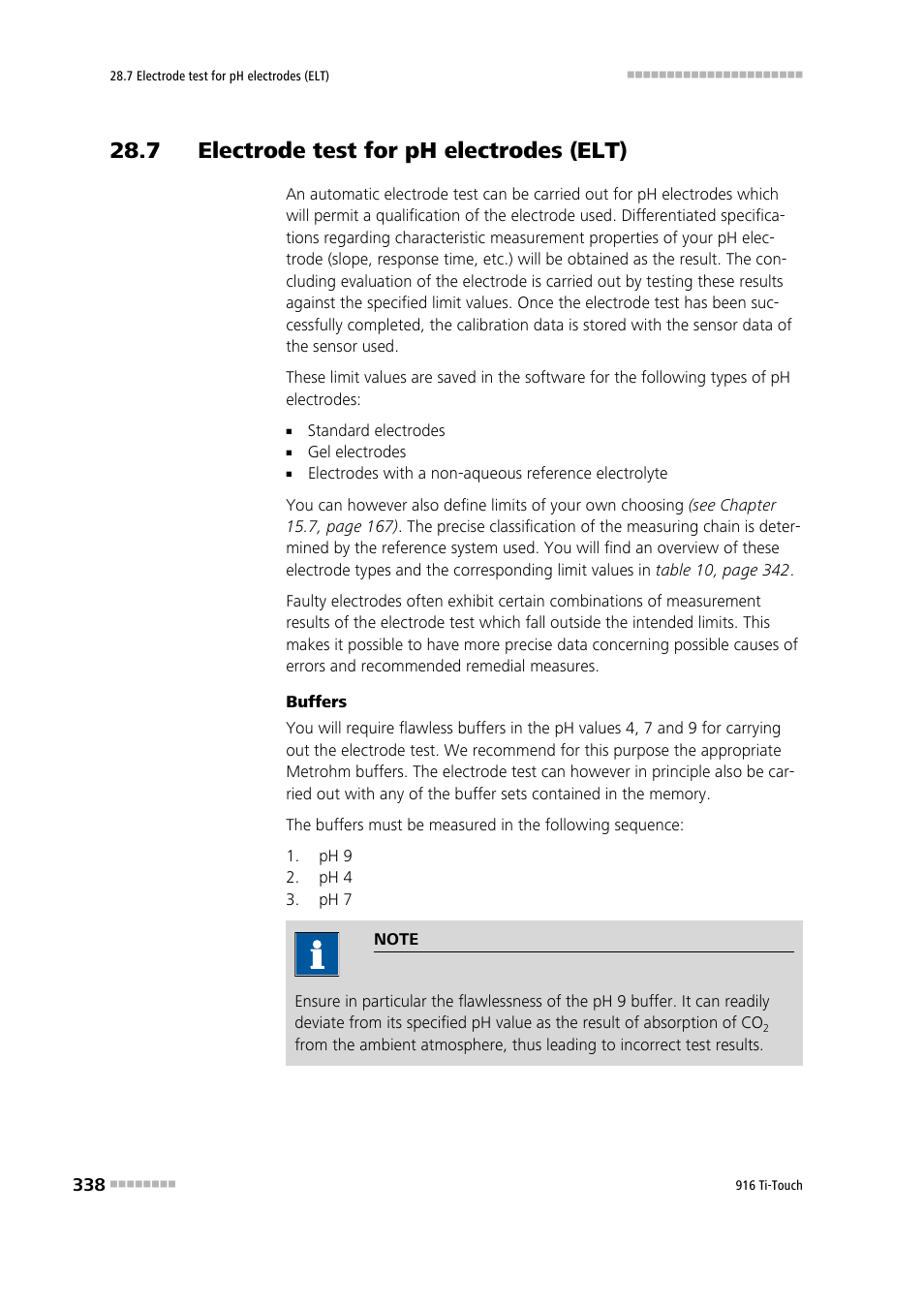 7 electrode test for ph electrodes (elt) | Metrohm 916 Ti-Touch User Manual | Page 354 / 459