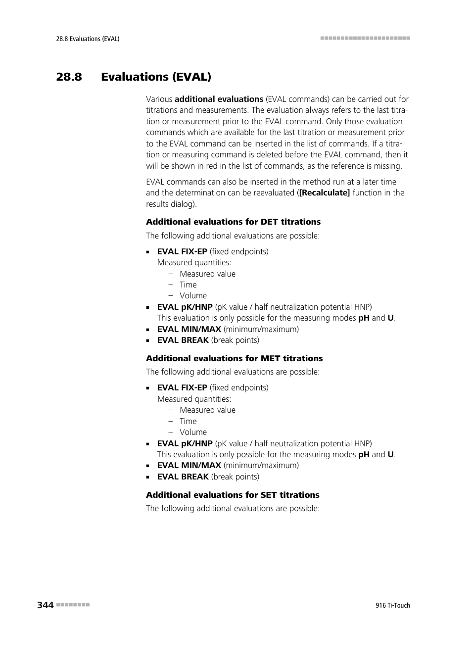 8 evaluations (eval) | Metrohm 916 Ti-Touch User Manual | Page 360 / 459