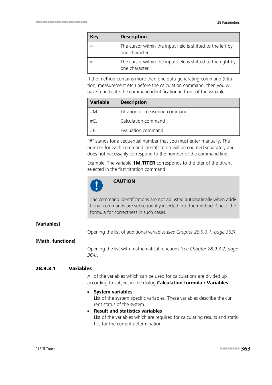 1 variables | Metrohm 916 Ti-Touch User Manual | Page 379 / 459