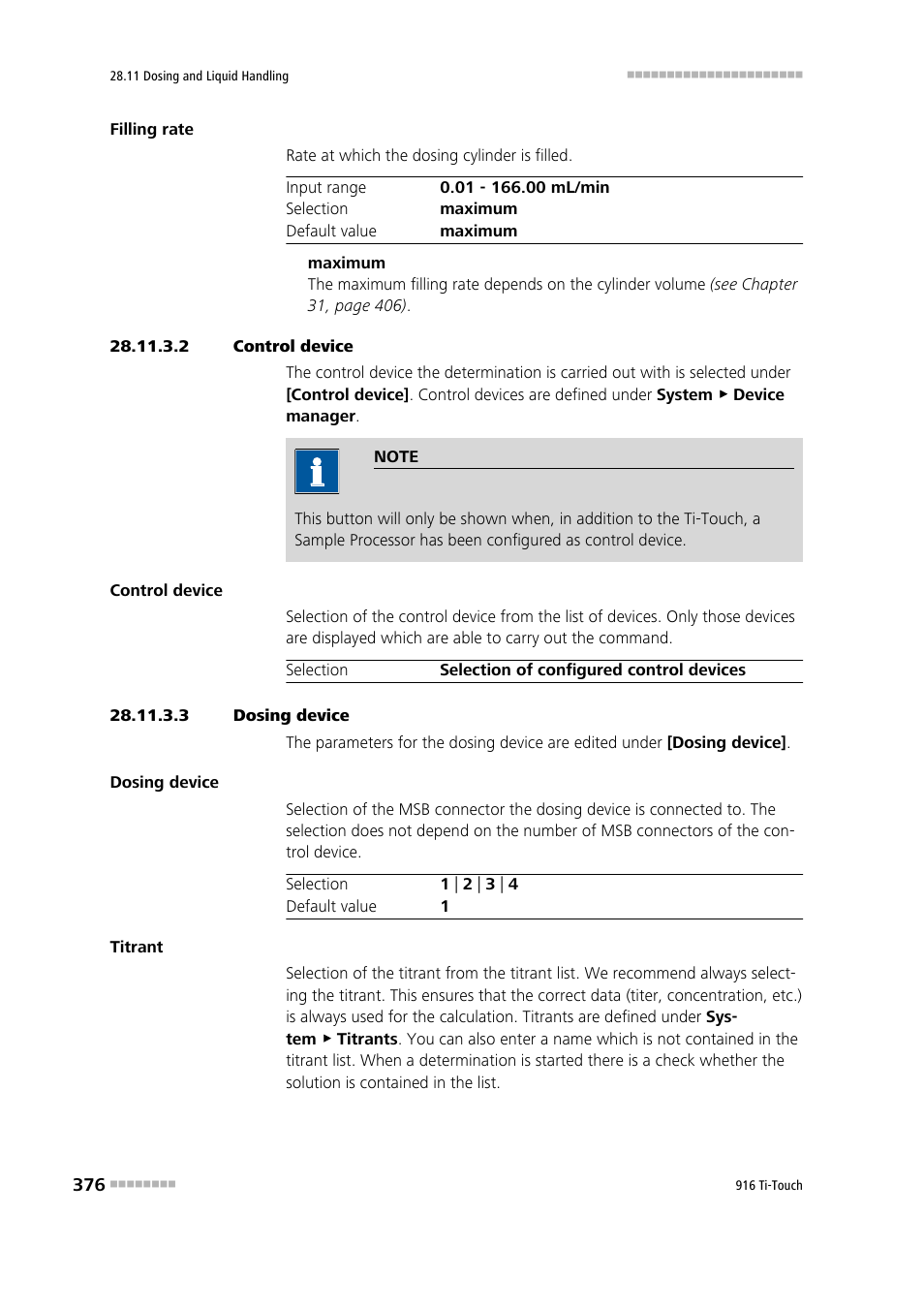 2 control device, 3 dosing device | Metrohm 916 Ti-Touch User Manual | Page 392 / 459