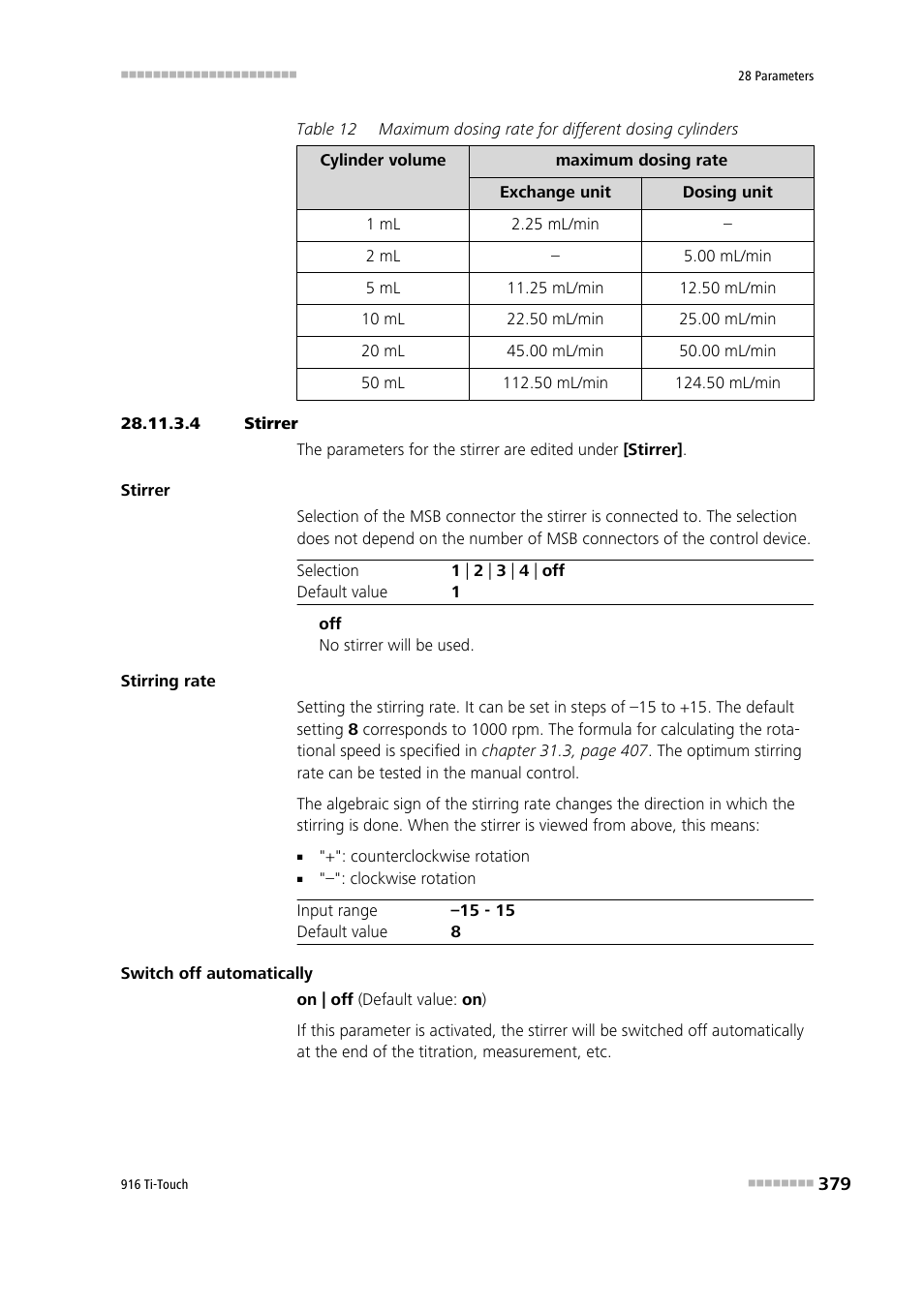 4 stirrer | Metrohm 916 Ti-Touch User Manual | Page 395 / 459