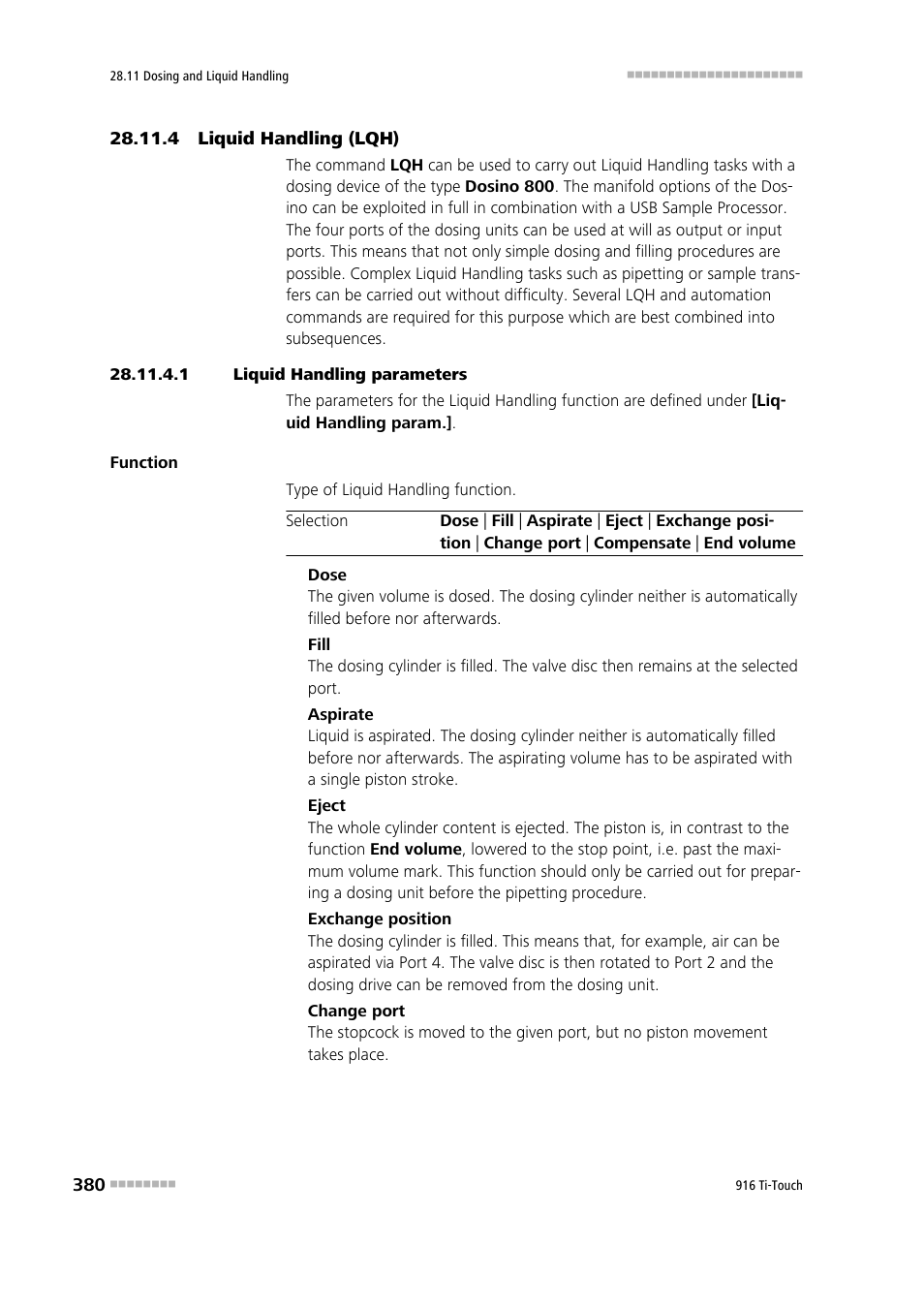 4 liquid handling (lqh), 1 liquid handling parameters | Metrohm 916 Ti-Touch User Manual | Page 396 / 459