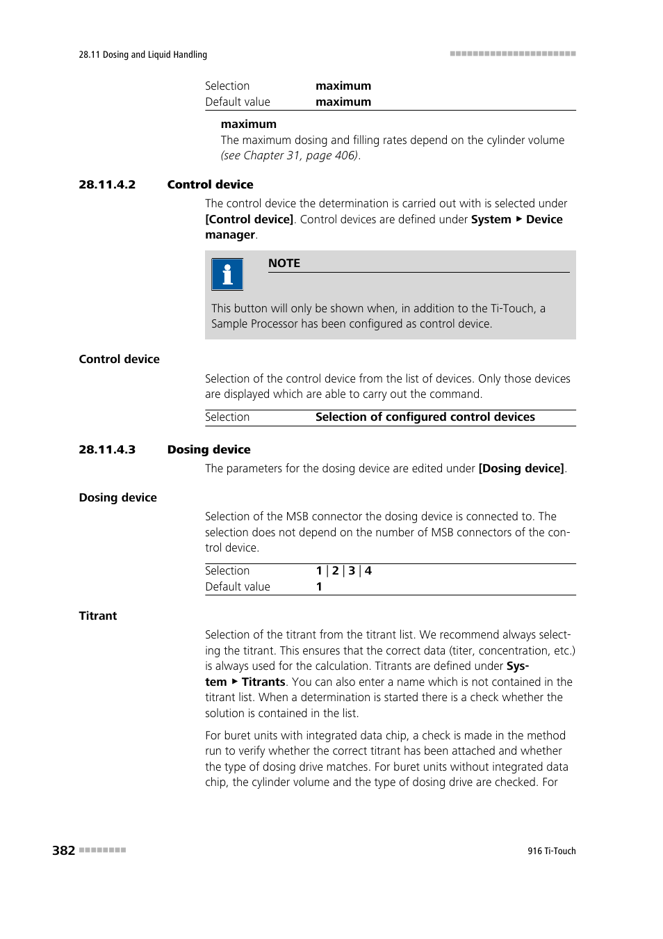 2 control device, 3 dosing device | Metrohm 916 Ti-Touch User Manual | Page 398 / 459