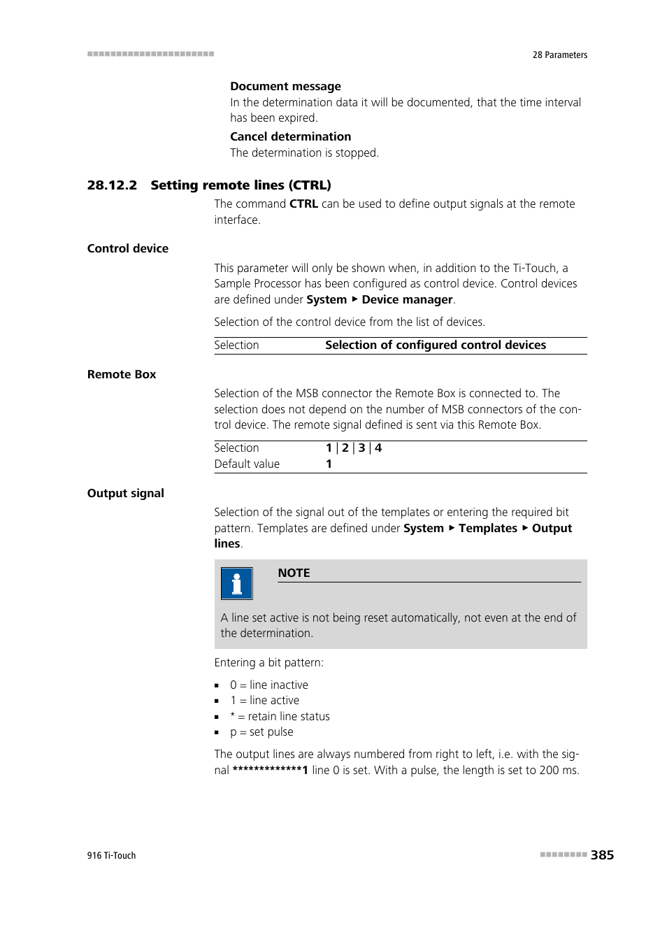 2 setting remote lines (ctrl) | Metrohm 916 Ti-Touch User Manual | Page 401 / 459