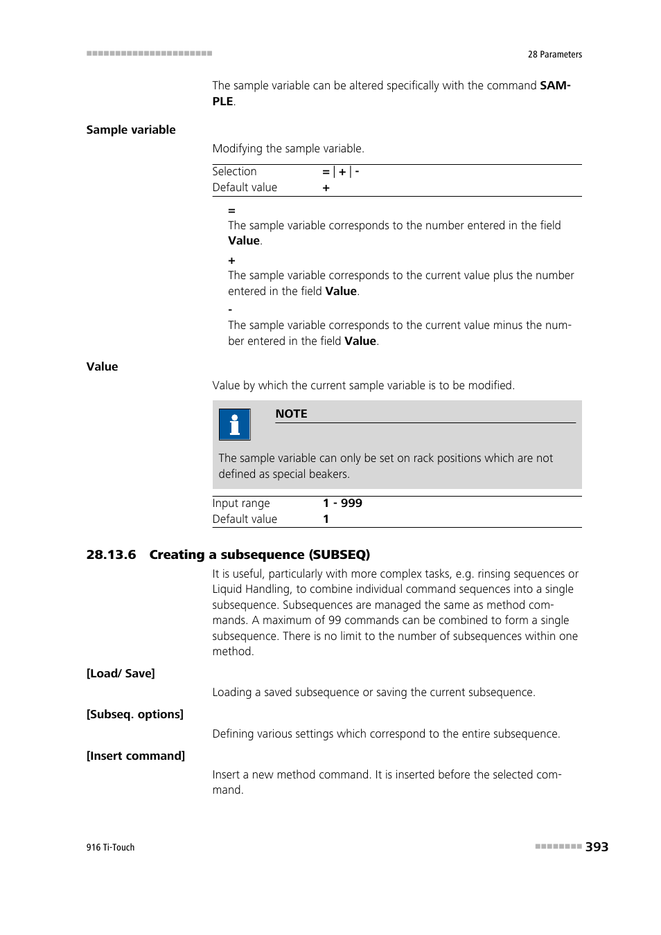 6 creating a subsequence (subseq) | Metrohm 916 Ti-Touch User Manual | Page 409 / 459