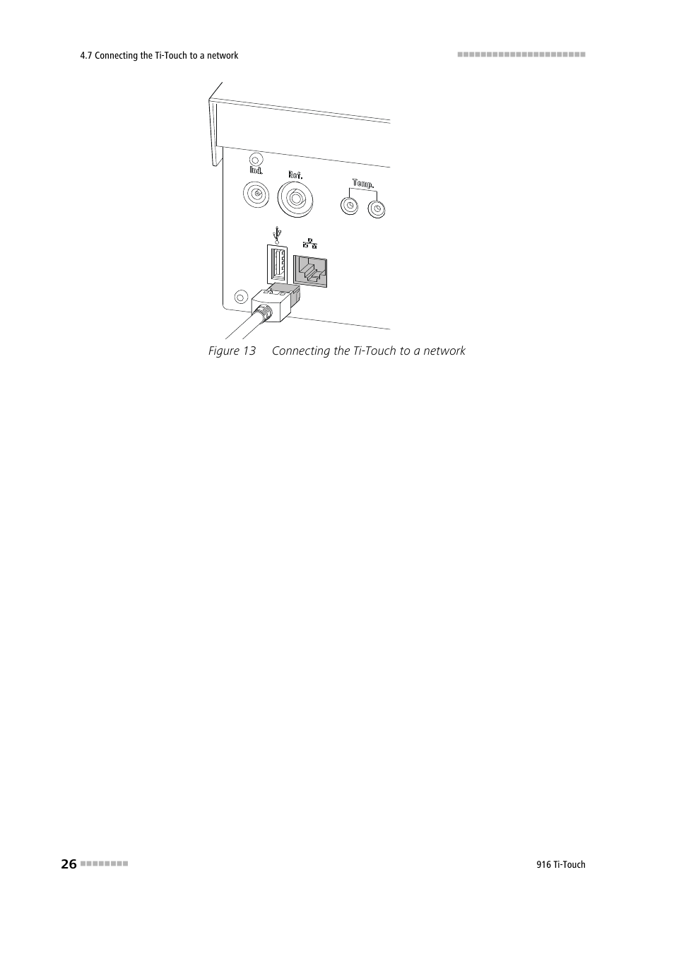 Figure 13, Connecting the ti-touch to a network | Metrohm 916 Ti-Touch User Manual | Page 42 / 459