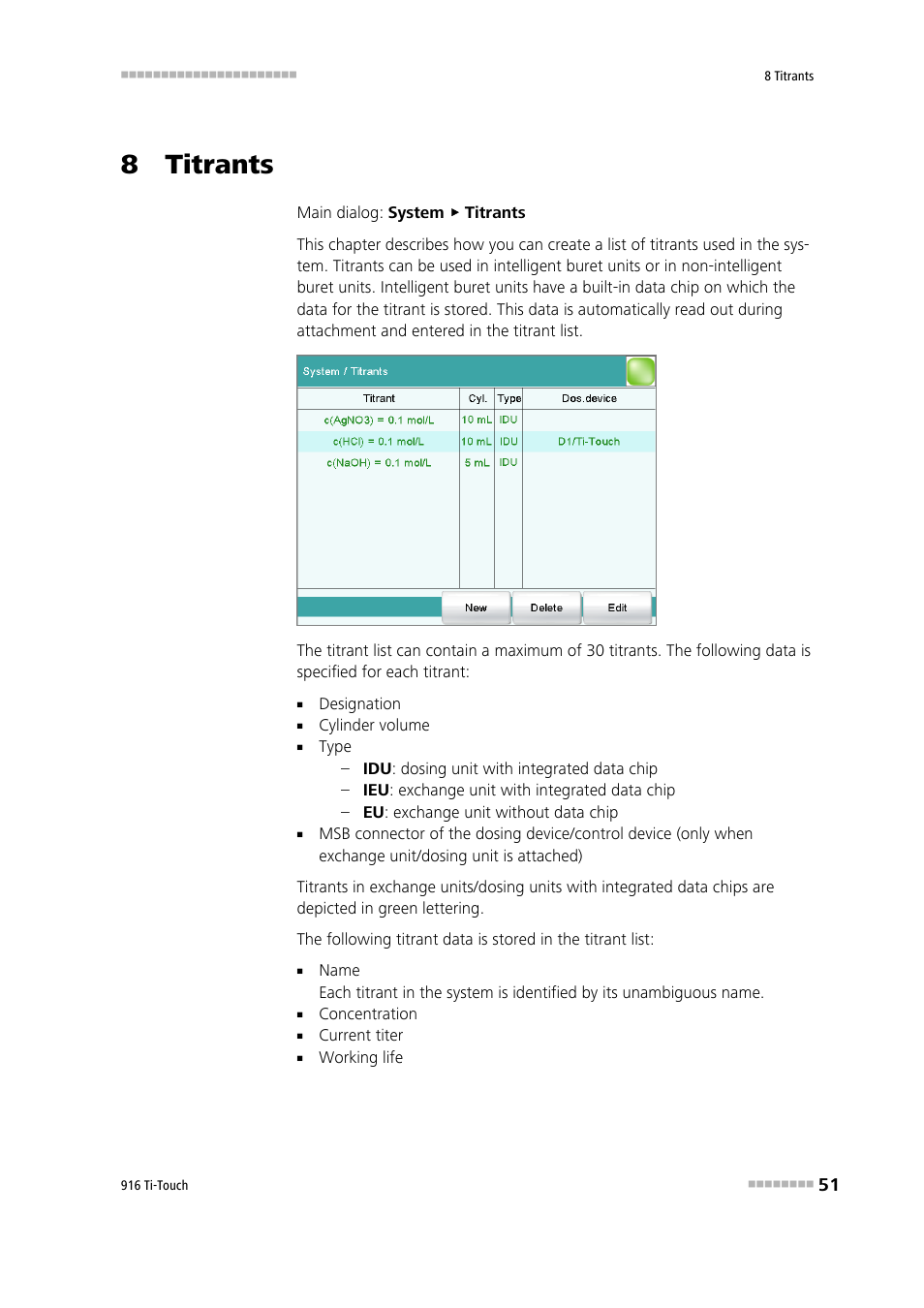 8 titrants | Metrohm 916 Ti-Touch User Manual | Page 67 / 459