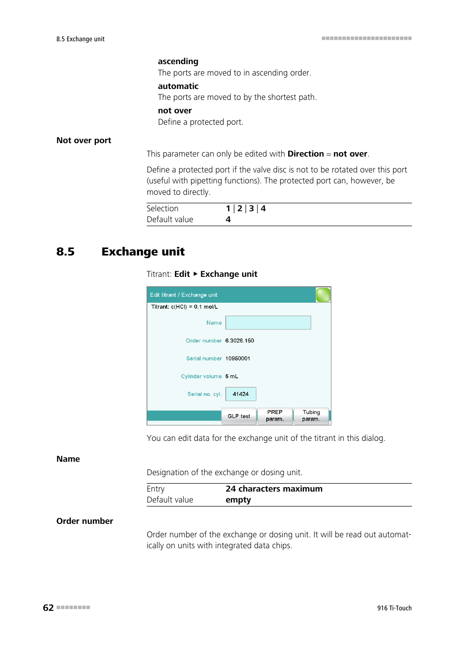 5 exchange unit, Exchange unit | Metrohm 916 Ti-Touch User Manual | Page 78 / 459